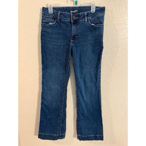 Wrangler Slight Flare Flattering Casual Blue Jeans - Picture 1 of 10